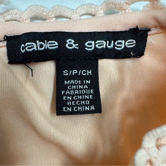 Cable & Gauge Sleeves Lace Top Fairy Coquette Size S Cottagecore Preppy Y2K - Picture 8 of 9